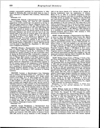 Biographical Directory Gresses); Unsuccessful Candidate for Renomination in 1954;1863 of the Akron Branch of C