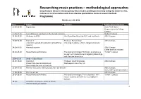 Final Programme: Researching Music Practices