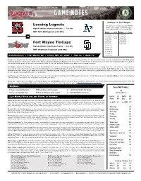 Fort Wayne Tincaps Lansing Lugnuts