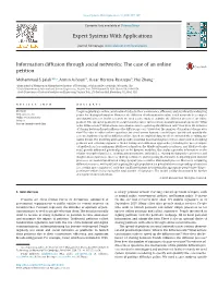 Information Diffusion Through Social Networks: the Case of an Online Petition