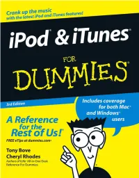 Ipod & Itunes for Dummies 3Rd Edition.Pdf