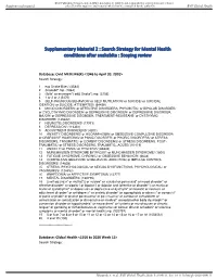 Search Strategy for Mental Health Conditions After Snakebite : Scoping Review