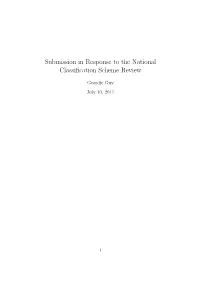Submission in Response to the National Classification Scheme