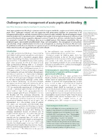 Challenges in the Management of Acute Peptic Ulcer Bleeding