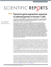 'Dynamic Gene Expression Response to Altered Gravity in Human