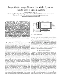 Logarithmic Image Sensor for Wide Dynamic Range Stereo Vision System