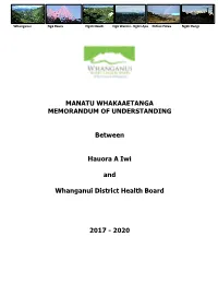 Memorandum of Understanding Hauora a Iwi and Whanganui Dhb