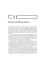 Numerical Differentiation