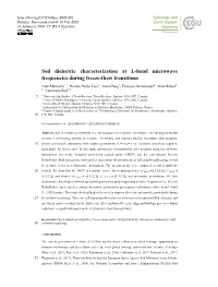 Soil Dielectric Characterization at L-Band Microwave Frequencies