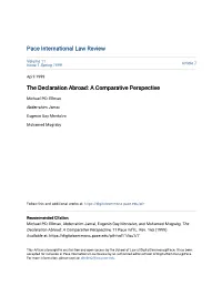 The Declaration Abroad: a Comparative Perspective