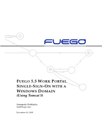 Fuego Work Portal Single-Sign-On with a Windows Domain