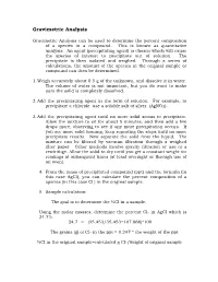 Gravimetric Analysis