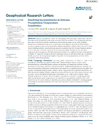 Resolving Inconsistencies in Extreme Precipitation‐Temperature