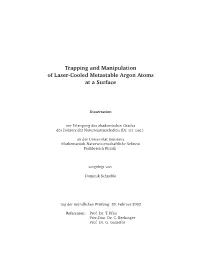 Trapping and Manipulation of Laser-Cooled Metastable Argon Atoms at a Surface