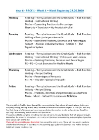 Year 6 - PACK 1 - Week 4 – Week Beginning 22.06.2020