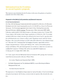Current Legislative Proposals