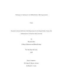 Education & Training Types for Low-Skilled Workers