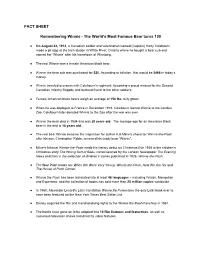 FACT SHEET Remembering Winnie