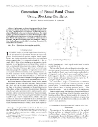 Generation of Broad-Band Chaos Using Blocking Oscillator Nikolai F