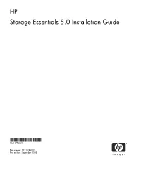 HP Storage Essentials 5.0 Installation Guide