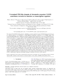 N-Terminal PDZ-Like Domain of Chromatin Organizer SATB1 Contributes Towards Its Function As Transcription Regulator