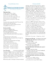 Opening Song Penitential Rite First Reading
