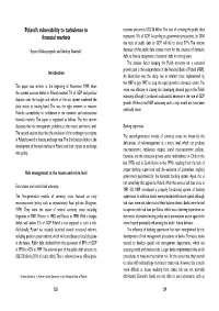 Poland's Vulnerability to Turbulence in Financial Markets