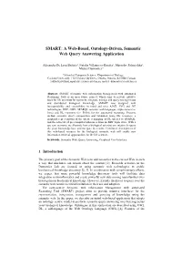 SMART: a Web-Based, Ontology-Driven, Semantic Web Query Answering Application