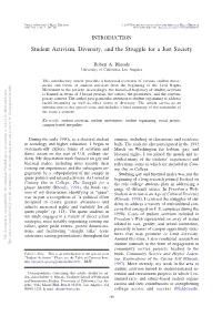 Student Activism, Diversity, and the Struggle for a Just Society