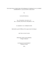 The Effects of Combat Related Stress on Learning in an Academic Environment: a Qualitative Case Study