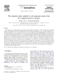 The Maturity Index Applied to Soil Gamasine Mites from Five Natural