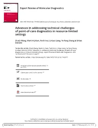 Advances in Addressing Technical Challenges of Point-Of-Care Diagnostics in Resource-Limited Settings