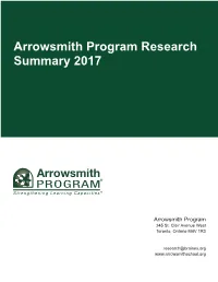 Arrowsmith Program Research Summary 2017