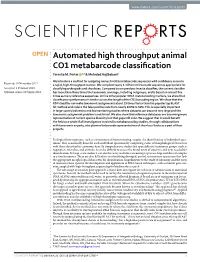 Automated High Throughput Animal CO1 Metabarcode Classification