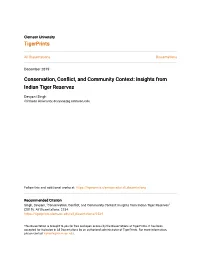 Conservation, Conflict, and Community Context: Insights from Indian Tiger Reserves