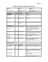 Dmmo Documentary Research Checklist