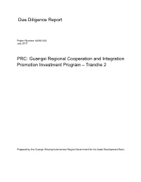 Due Diligence Report PRC: Guangxi Regional Cooperation And