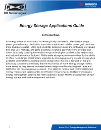 Energy Storage Applications Guide