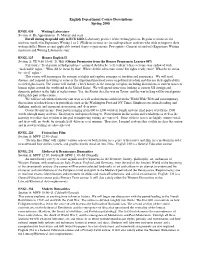 English Department Course Descriptions Spring 2008