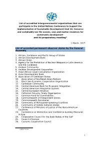 Intergovernmental Organizations Having