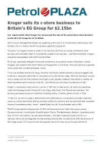 Kroger Sells Its C-Store Business to Britain's EG Group