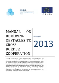 Manual on Removing Obstacles to Cross-Border