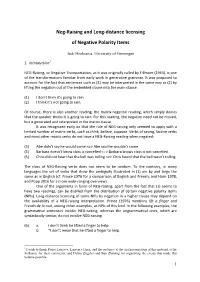 Neg-Raising and Long-Distance Licensing of Negative Polarity Items