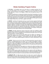 Oblate Candidacy Program Outline