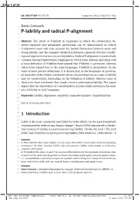 P-Lability and Radical P-Alignment