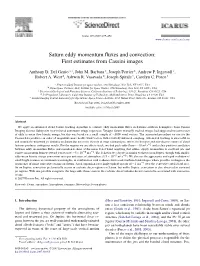 Saturn Eddy Momentum Fluxes and Convection