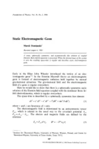 Static Electromagnetic Geon
