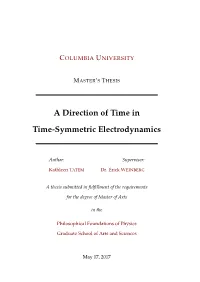 A Direction of Time in Time-Symmetric Electrodynamics