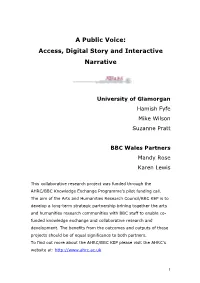 A Public Voice – AHRC/BBC Knowledge Exchange Project