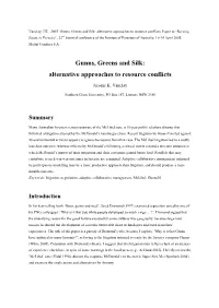 Alternative Approaches to Resource Conflicts